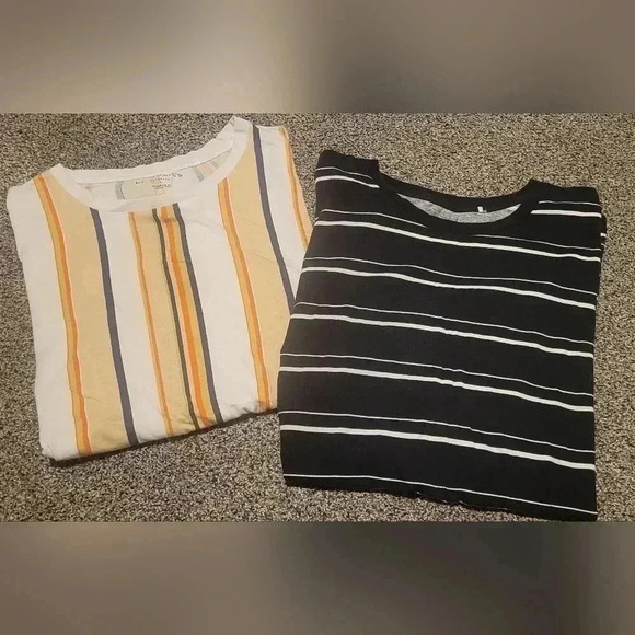 PACSUN men basic striped t-shirts, 2 available, size LARGE, price is for both - Picture 1 of 3